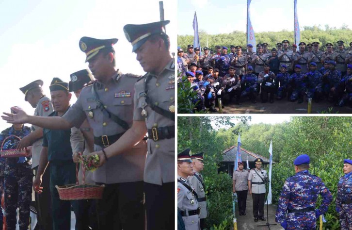Polres Bangka Tengah Gelar Tabur Bunga di Dermaga Penyeberangan Desa Kurau Peringati Hari Bhayangkara ke-79