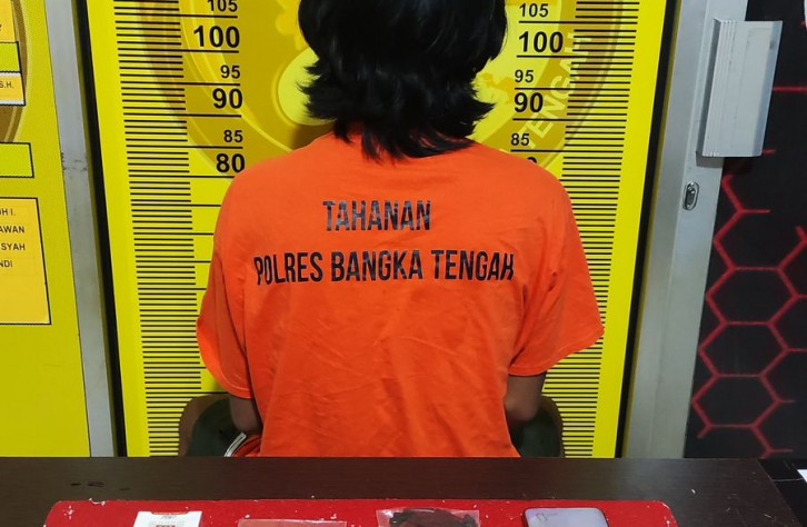 Satresnarkoba Polres Bangka Tengah Tangkap Pengedar Sabu di Koba, 10 Paket Diamankan