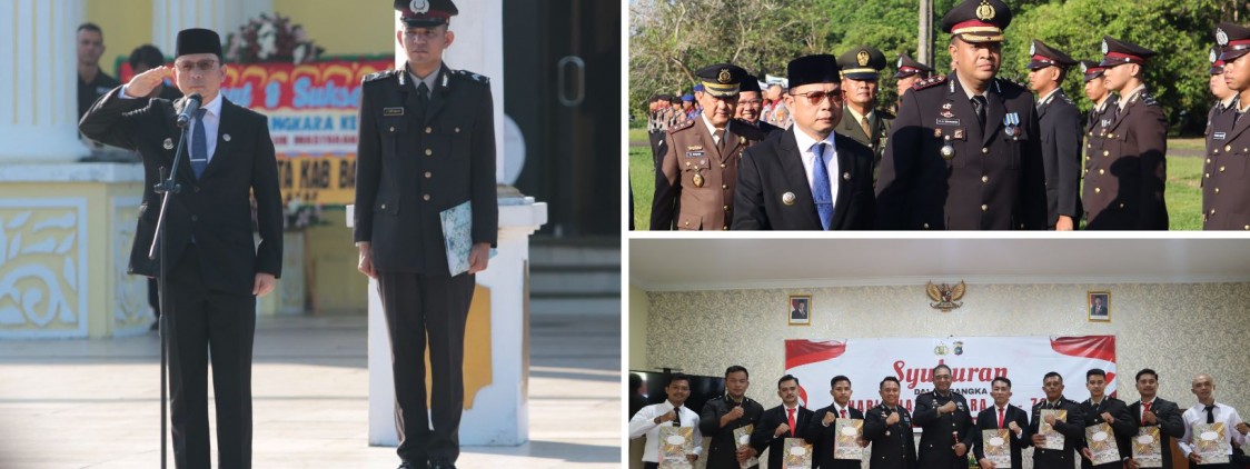 Polres Bangka Tengah Gelar Upacara dan Syukuran Hari Bhayangkara ke-79