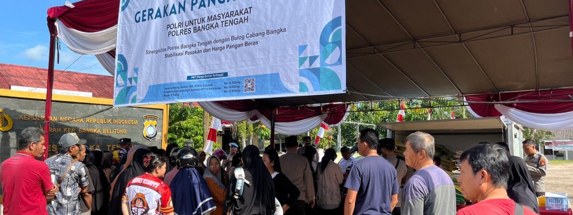 Polres Bangka Tengah Gelar Gerakan Pangan Murah Sambut HUT RI ke-80