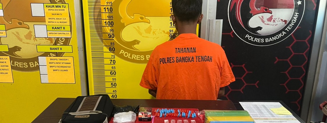 Satresnarkoba Polres Bangka Tengah Gulung Pengedar, Amankan 16,2 Gram Sabu Siap Edar di Lubuk Besar