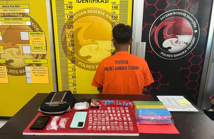 Satresnarkoba Polres Bangka Tengah Gulung Pengedar, Amankan 16,2 Gram Sabu Siap Edar di Lubuk Besar