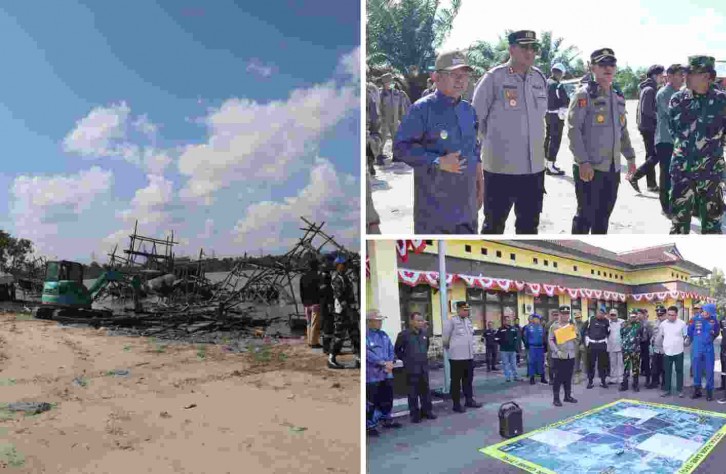 Polres Bangka Tengah Pimpin Penertiban Tambang Ilegal di WIUPK PT. Timah, Ponton Ilegal Dibongkar Pakai Alat Berat