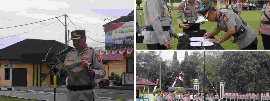 Polres Bangka Tengah Gelar Upacara Serah Terima Jabatan Sejumlah Pejabat Utama