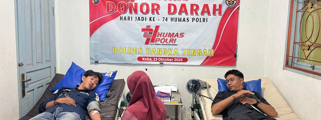 POLRES BANGKA TENGAH GELAR DONOR DARAH DALAM RANGKA HUT HUMAS POLRI KE-74