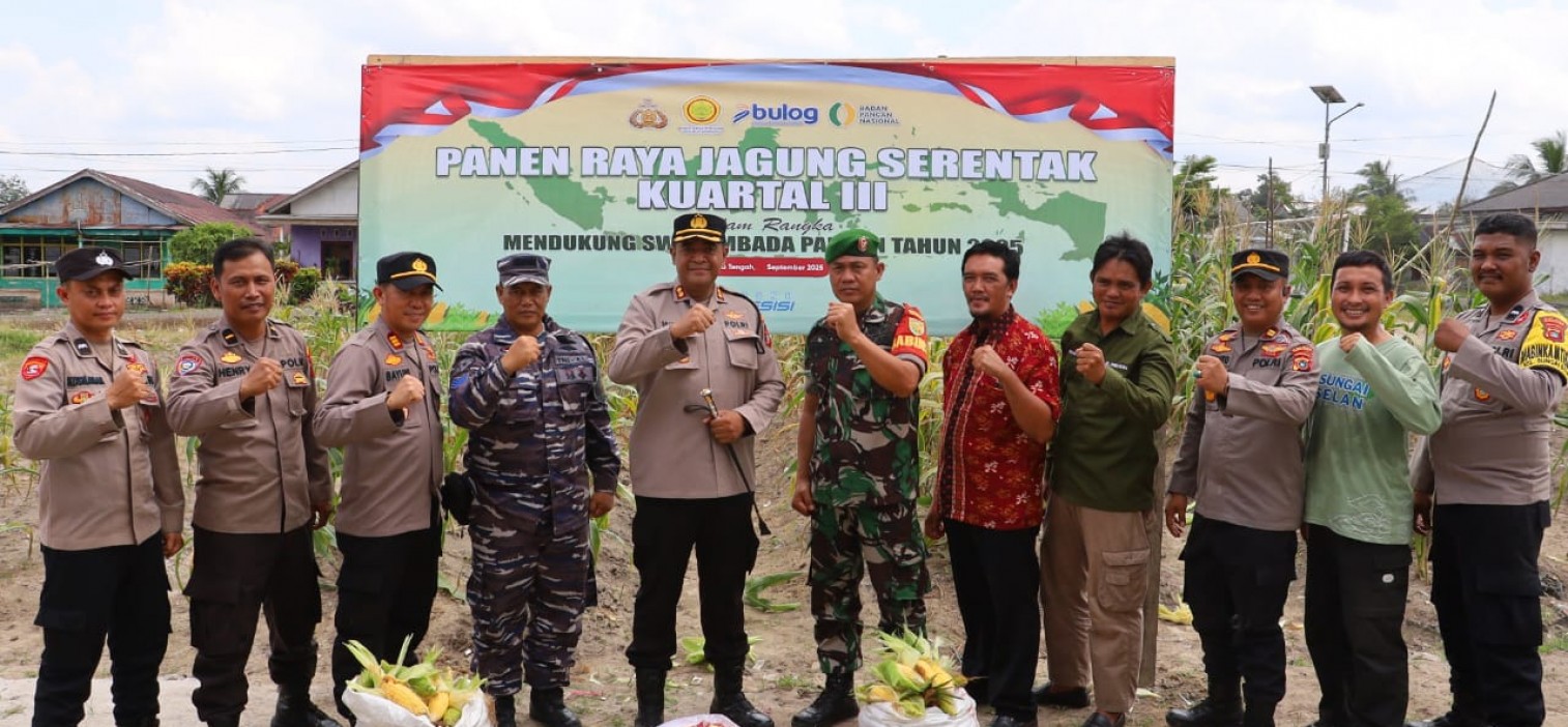 Kapolres Bangka Tengah Hadiri Panen Jagung Manis Serentak di Sungaiselan